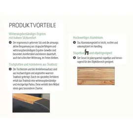 BEST Freizeitmöbel Paros Set 7-tlg. anthrazit/Teakholz