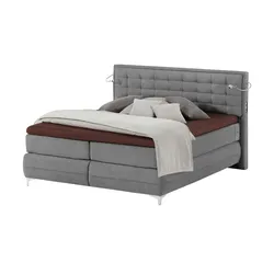 Gallery M Boxspringbett  Dubai ¦ grau ¦ Maße (cm): B: 217 H: 124