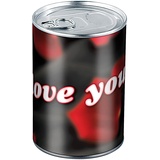 Infactory Geschenkdose I Love You: Originelle Präsent-Verpackung (Blechdose, Konservendose, Geschenkpapier)
