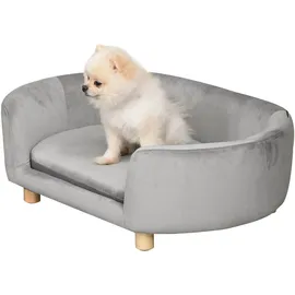PawHut Hundesofa mit Holländischer Samt 86 x 55 x 33 cm grau