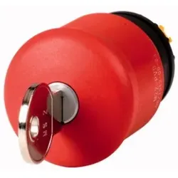 Eaton 111771 NOT-HALT-/NOT-AUS-Taste, RMQ-Titan, Pilzform, 38 mm, unbeleuchtet, Schlüsselentriegelung, MS2, rot, gelb, RAL 3000, nicht