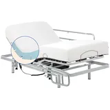 Geriafy – Lattenrost elektrisch verstellbar mit 20 cm viscoelastischer Tencel-Matratze | Frisches und weiches Gewebe | Klappbare Bettgitter (90x190 cm, Kabelsteuerung)