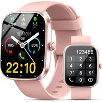 Smartwatch Damen Herren mit Telefonfunktion, 1.96" Fitnessuhr Damen, 100+Sportmodi,IP68 Wasserdicht Sportuhr, Smart Watch mit Schrittzähler, Herzfrequenz, Schlafmonitor, SpO2, Uhren für iOS Android