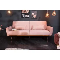riess-ambiente Schlafsofa BELLEZZA 210cm altrosa / roségold, Wohnzimmer · Stoff · Metall · 3-Sitzer · Couch inkl. Kissen · Retro rosa