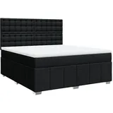 vidaXL Boxspringbett mit Matratze Schwarz 180x200 cm Stoff