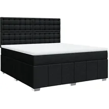 vidaXL Boxspringbett mit Matratze Schwarz 180x200 cm Stoff