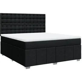 vidaXL Boxspringbett mit Matratze Schwarz 180x200 cm Stoff