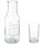 Relaxdays Wasserkaraffe Set mit Gläsern, 5-teiliges Set, 1,5 l, 200 ml, Karaffe ohne Deckel, Wassergläser, transparent