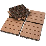 Randaco Terrassenfliesen Braun  55 Stück (5m2) Klickfliesen In Holzoptik, Wpc Fliese,30 X 30cm