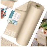 Kesser Vlies Tischläufer Modern 30cm x 25m Tischdekoration für Hochzeiten, Geburtstage, Taufen, Einschulung & wetterfest, Creme