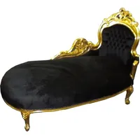 Casa Padrino Barock Chaiselongue "King" Schwarz/Gold - Recamiere Wohnzimmer