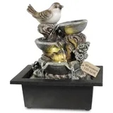 MIJOMA LED Zimmerbrunnen, Polyresin/Kunststoff, Warmweiße Beleuchtung, Beruhigendes Wassergeräusch, 12V Transformator, Perfekt für Ihre stilvolle Wohlfühloase (Quelle der Morgenstille)