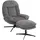 Mendler Relaxsessel HWC-P32 Chenille 80 x 96 x 80 cm Grau mit Hocker