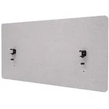 Proregal Akustik-Tischtrennwand HxBxT 60x120x2 cm Doppelwandig Stoff Grau Büro-Sichtschutz Schreibtisch Pinnwand