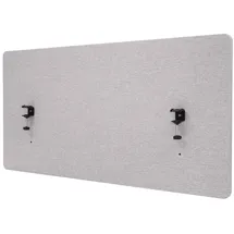 Proregal Akustik-Tischtrennwand HxBxT 60x120x2 cm Doppelwandig Stoff Grau Büro-Sichtschutz Schreibtisch Pinnwand