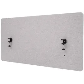Proregal Akustik-Tischtrennwand HxBxT 60x120x2 cm Doppelwandig Stoff Grau Büro-Sichtschutz Schreibtisch Pinnwand