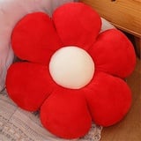 Morbuy Plüsch Kissen Blumenform Sitzkissen Stuhlkissen, Kopfkissen Sitzpolster Sofakissen Stuhl Kissen, Weiche Flauschige Verdickte Bodenkissen Kinderzimmer Dekor (65x65cm,Kristallsamt Rot)