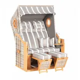 SonnenPartner Rustikal 34 Z 2-Sitzer Strandkorb Halbliegemodell antik-weiß