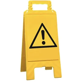 Denios Warnaufsteller gelb, Kunststoff, zur Kennzeichnung von Gefahrenstellen, Ausrufezeichen