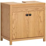 SoBuy Waschbeckenunterschrank mit 2 Türen MDF Natur 60 cm BZR98-N