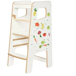 Kitchen Helper Lernturm für Kinder ab 1 Jahr Montessori GD-0056 - Weiß -