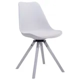 CLP Küchenstuhl Troyes Kunstleder Rund, drehbar, mit runden Holzbeinen weiß