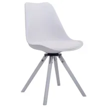 CLP Küchenstuhl Troyes Kunstleder Rund, drehbar, mit runden Holzbeinen weiß