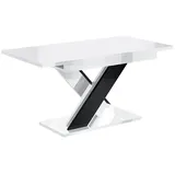 ALTDECOR Esstisch RONX (Esstisch ausziehbar, Esszimmertische, Tisch Wohnzimmertisch), Esszimmertisch ausziehbar 140 - 180 x 80 x 75 cm schwarz|weiß