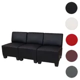 Mendler Modular 3-Sitzer Sofa Couch Lyon, Kunstleder schwarz, ohne Armlehnen