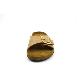 ROHDE Damen Pantolette Leder Klettverschluss Memoryfußbett Rodigo-D 5875, Größe:41 EU, Farbe:Beige - 41