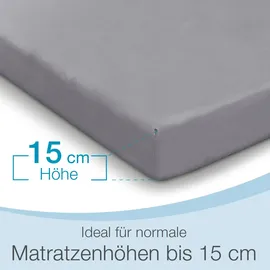 eloneo Spannbettlaken Polyester 75 x 195 cm grau