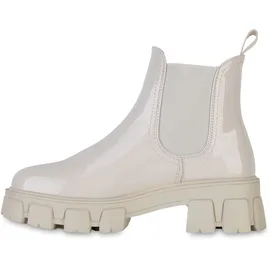 VAN HILL Damen Plateau Boots Blockabsatz Profil-Sohle Schuhe 836326, 213240 Beige 37 - 37