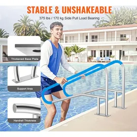Vevor Pool-Handlauf Edelstahl weiß 1420x945x100 mm