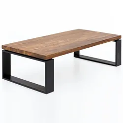 Kadima Design Industrial Couchtisch, Holz und Metall, Einzigartige Holzmaserung. 115x60x35 cm