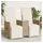 vidaXL Gartensofa 2-Sitzer verstellbar beige