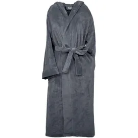 ZOLLNER unisex, Bademantel,, mit Kapuze 100% Polyester XXL graphit