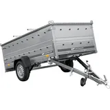 Einachsiger Anhänger auf Blattfedern 264x125 UNITRAILER GARDEN 264/R KIPP mit BIS-Seitenwänden und Aluminiumabdeckung