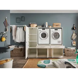 laundreezy weiß, Holzwerkstoff, 2 Schubladen, 185x162x67.5 cm