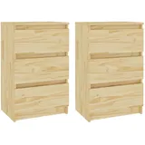 vidaXL Nachttische 2 Stk. 40x29,5x64 cm Massivholz Kiefer