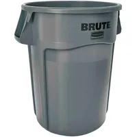 Rubbermaid PROREGAL Mülleimer, Grau Metall, Rund, 71.7x79.6x61.2 cm, Küchen,