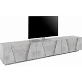 INOSIGN Lowboard INOSIGN "PING, TV-Board, TV-Band, TV-Kommode", silber (silber beton matt), B:243,8cm H:46cm, Sideboards, Lowboard, mit 6 Türen, Breite 243,8 cm