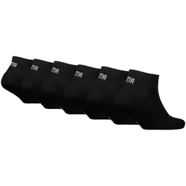 Puma Kinder Sneakersocken 6er Pack - Plain Sneaker ECOM 6P, Logo, einfarbig Schwarz 39-42