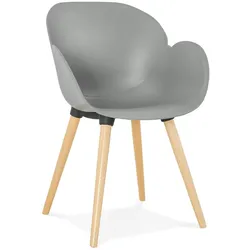Kadima Design Stuhl Küchenstuhl Konferenzstuhl Design | Buchenholz-Mix 59,5x59x84,5 cm | Grau | HoReCa & Meeting | Linaro Kollektion