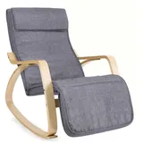 Songmics Schaukelsessel LYY11G grau 55 x 91 x 115 cm mit verstellbarer Fußstütze