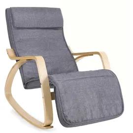 Songmics Schaukelsessel LYY11G grau 55 x 91 x 115 cm mit verstellbarer Fußstütze