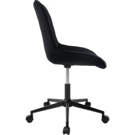 ML-Design Bürostuhl, Schwarz, Sitzfläche aus Samt, Metallgestell, Polsterstuhl mit Rückenlehne, höhenverstellbar, 360° Drehstuhl mit 5 Rollen,