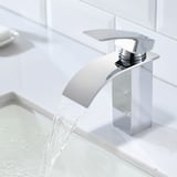 2er Cecipa Wasserfall Wasserhahn Bad Chrom Waschtischarmatur, Wasserfall Design Einhebelmischer Waschbeckenarmatur Rostfreier Stahl Wasserhahn kurz