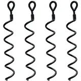 Ahlsen 38,5 Cm Spiral-erdanker-set Für Gartenhäuser Und Andere Konstruktionen. Ideal Als Anbindepfosten Für Hunde, Zur Sicherung Von Tieren, Zelten, Markisen Und Gartenhäusern. 4er-packung.