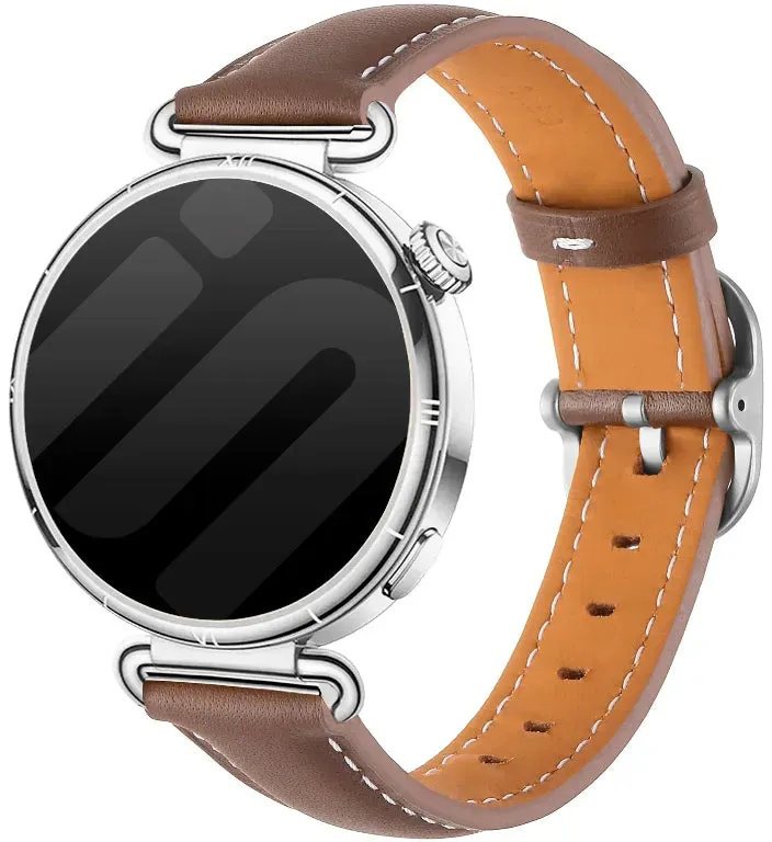 Strap-it ICE Smart 2.0 Round 1.20 Armband Leder für ICE Smart 2.0 Round 1.20 - Braun - Schnallenverschluss