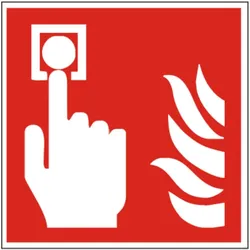 Brandschutzschild als Symbol Brandmelder nach ISO 7010